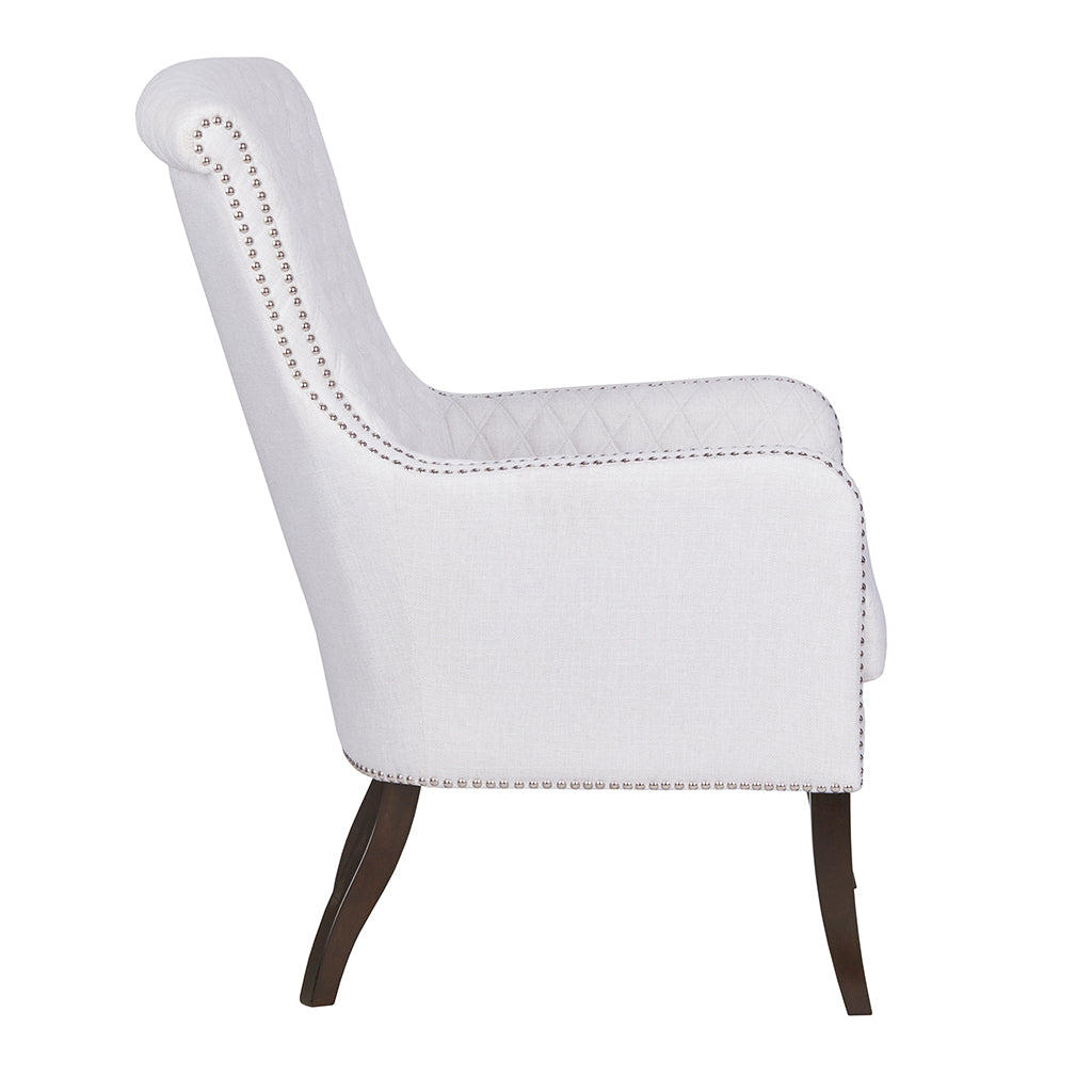 Heston Accent Chair Beige Solid Wood
