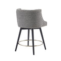 Swivel Counter Stool Grey Polyester