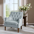 Button Tufted Accent Chair Dusty Blue Polyester