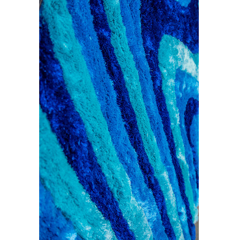 "3D Shaggy" Hand Tufted Area Rug blue-polyester