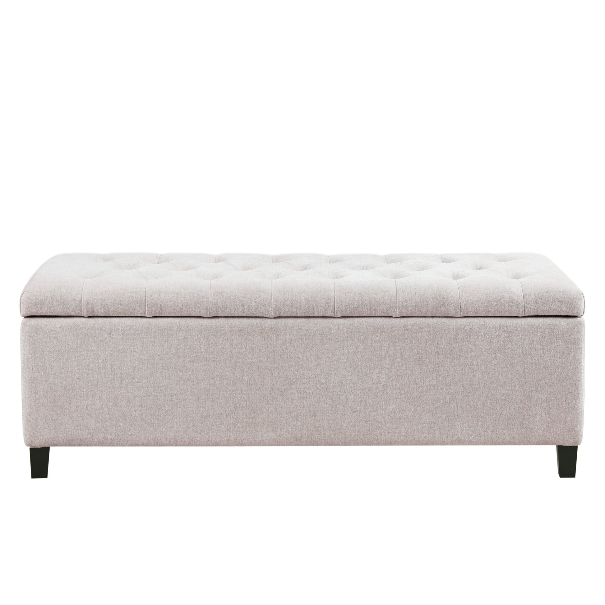 Tufted Top Soft Close Storage Bench Natural Polyester