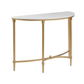 Bordeaux Console Table White Gold Wood