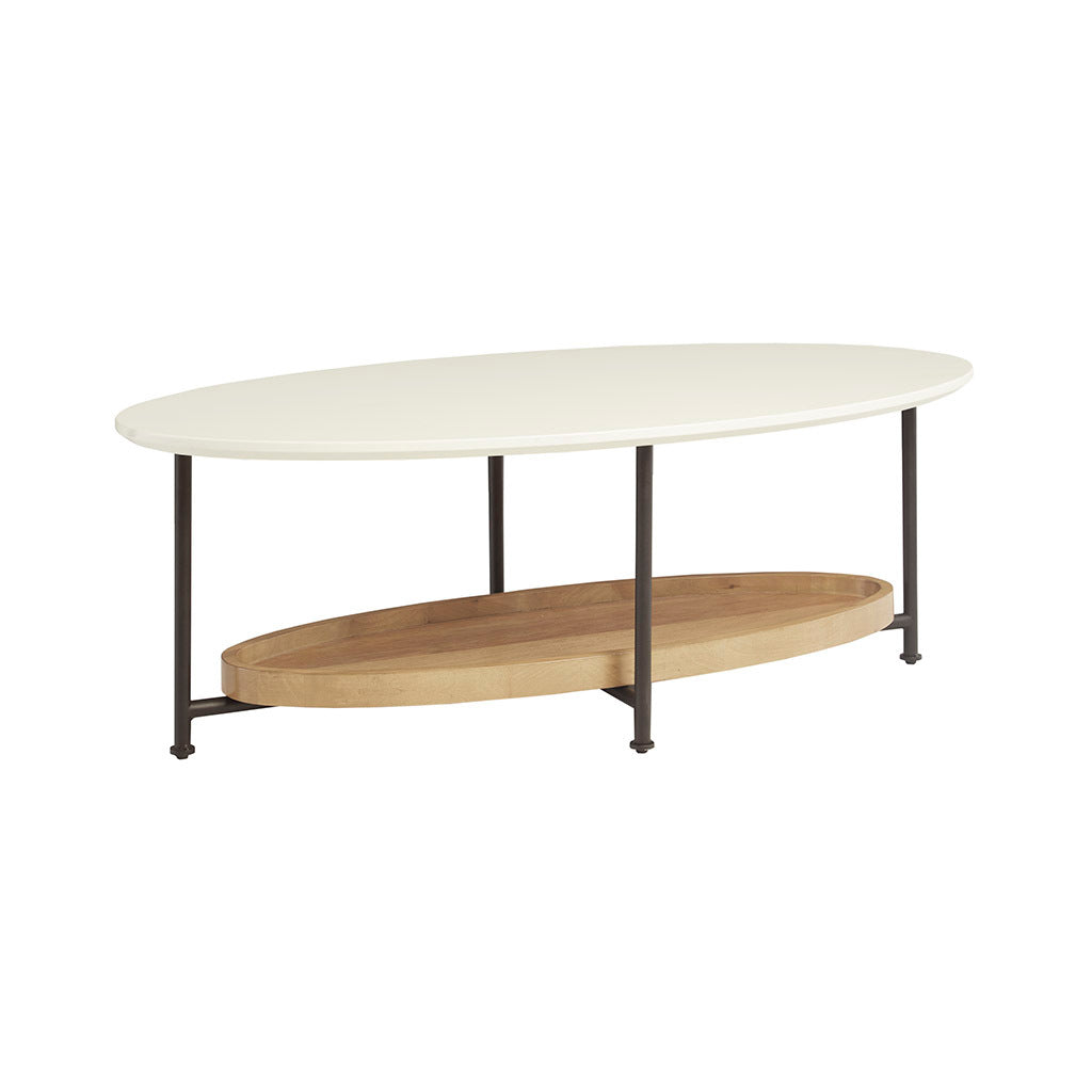 Coffee Table White Natural Wood