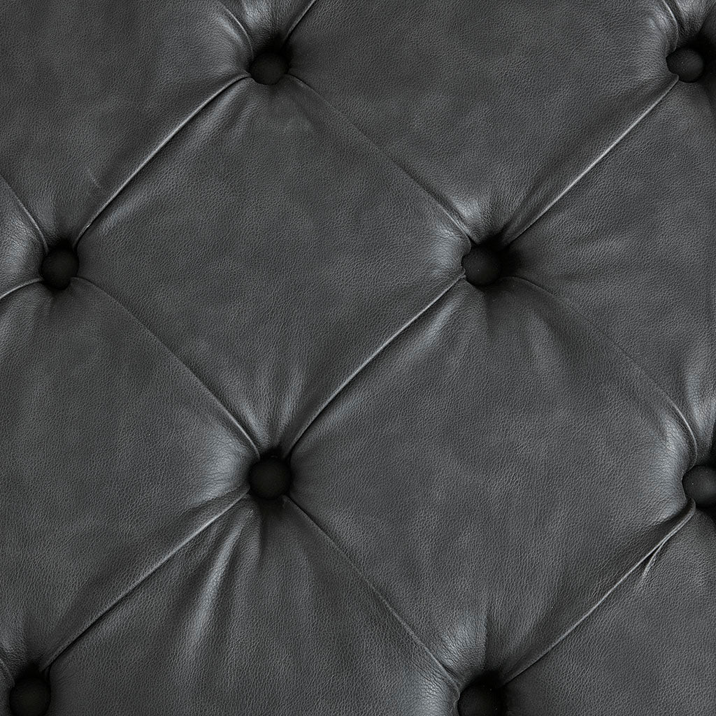 Tufted Square Cocktail Ottoman Charcoal Polyester