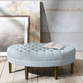 Surfboard Tufted Ottoman Dusty Blue Polyester
