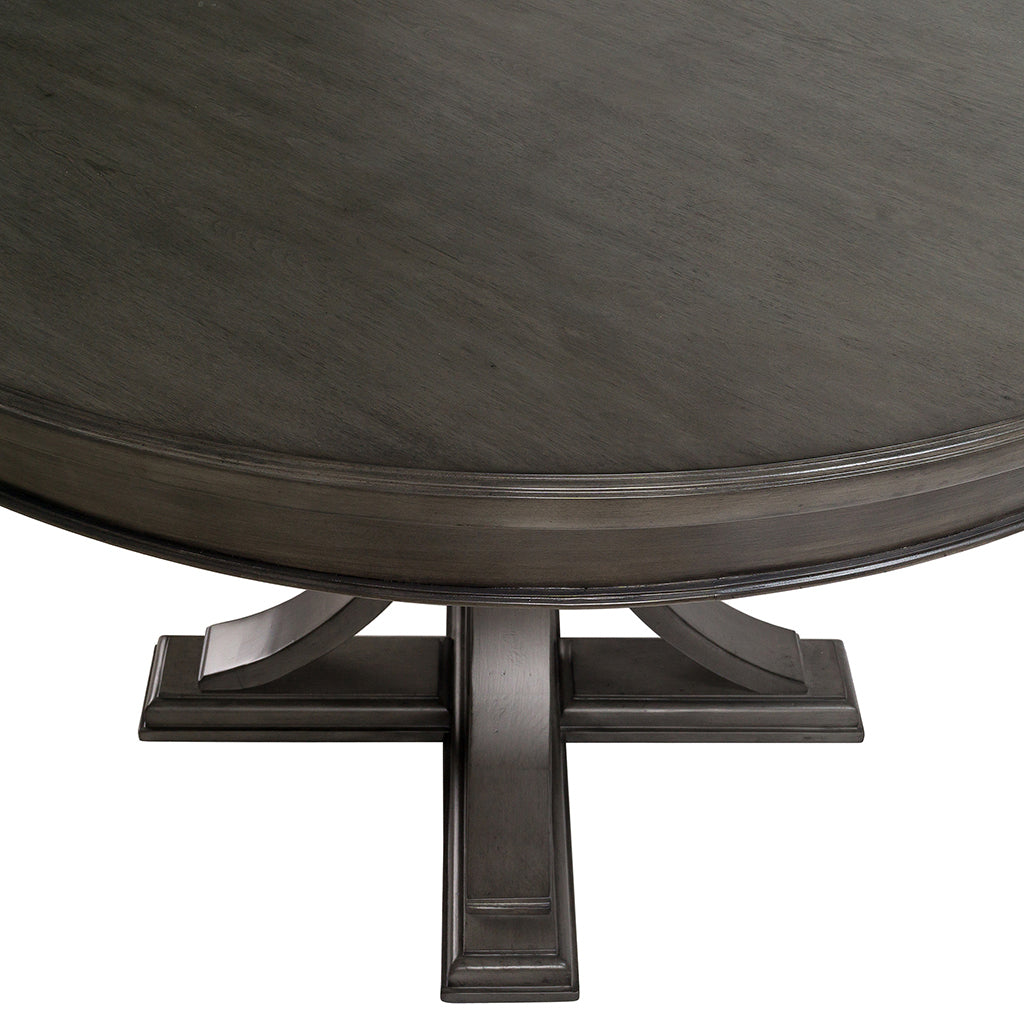 44" Round Dining Table, Solid Wood Finish Classic Design For Dining Room, Grey Grey Solid Wood