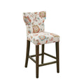 Tufted Back Counter Stool Orange Multi Polyester