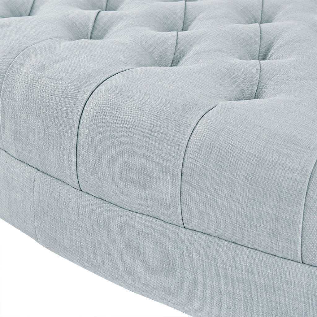 Surfboard Tufted Ottoman Dusty Blue Polyester