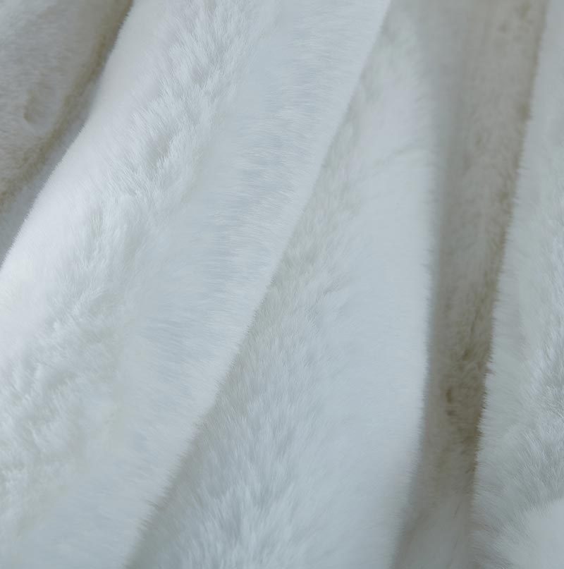 Cassilda Luxury Chinchilla Faux Fur Throw Blanket 50" white-polyester