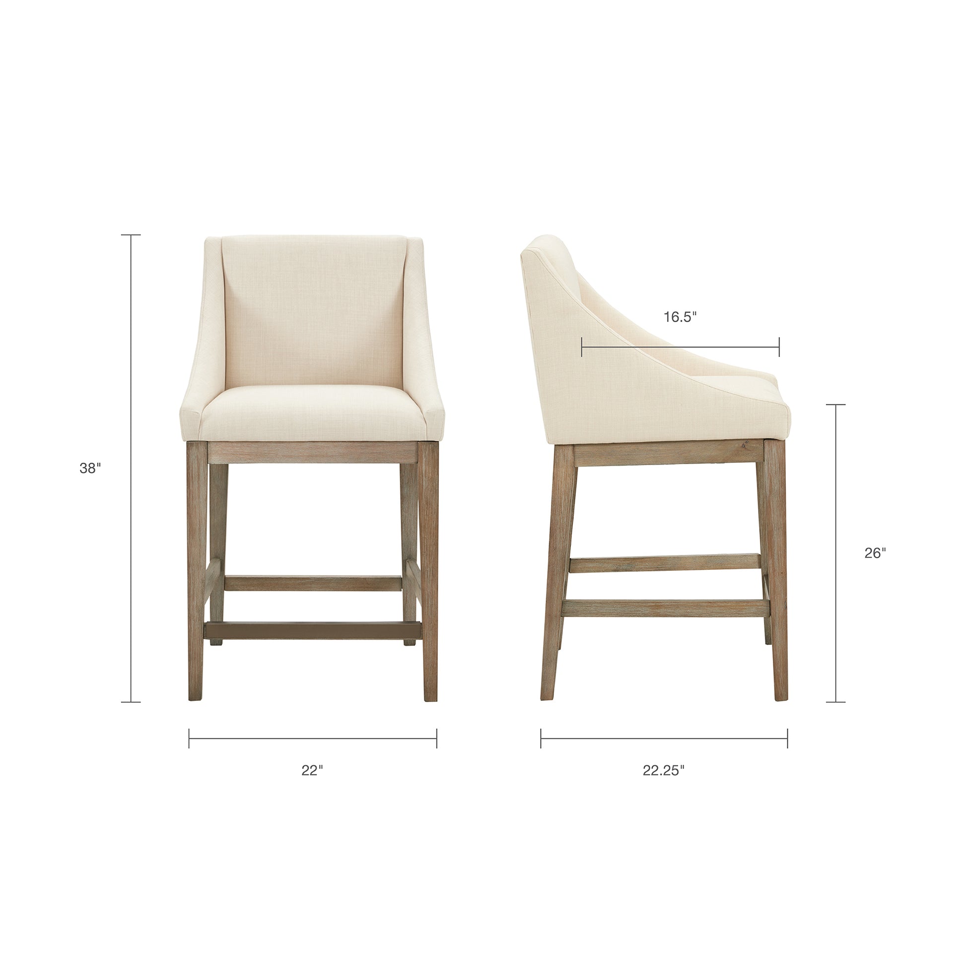 Simon Counter Stool Cream Polyester