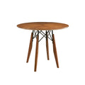 Clark Round Dining Pub Table Walnut Solid Wood