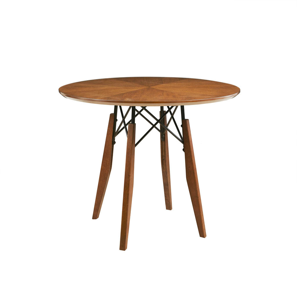 Clark Round Dining Pub Table Walnut Solid Wood