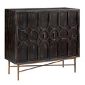 Hanley 2 Doors Accent Cabinet Black Wood