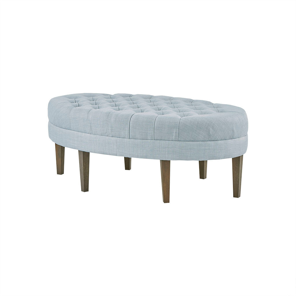 Surfboard Tufted Ottoman Dusty Blue Polyester