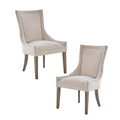 Dining Side Chair Set Of 2 Cream Polyester