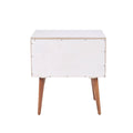 Storage Nightstand Off White Navy Wood