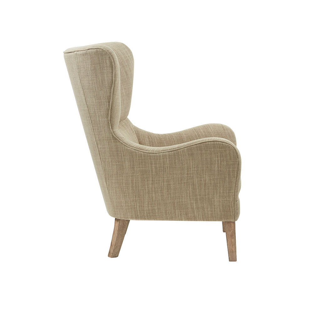 Arianna Swoop Wing Chair Multicolor Solid Wood