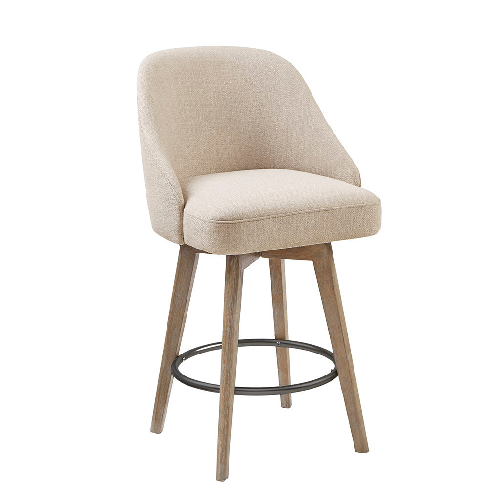 Counter Stool With Swivel Seat Sand Polyester