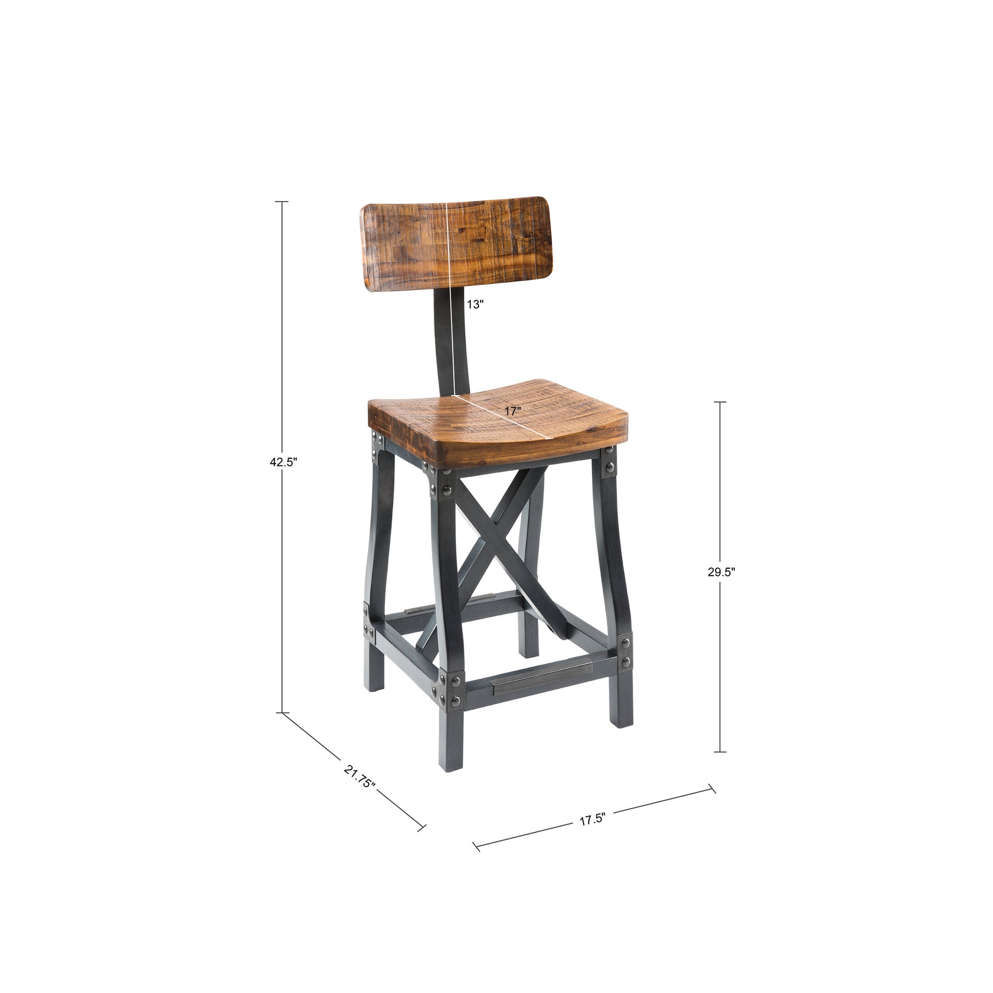 Only Supportbuyer Lancaster Barstool With Back Walnut Solid Wood