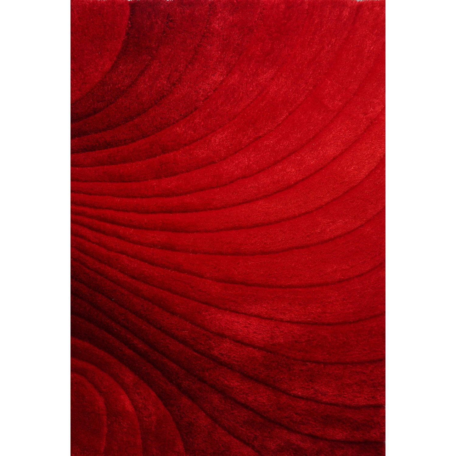 "3D Shaggy" Hand Tufted Area Rug red-polyester