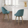Bar Stool With Swivel Seat Blue Polyester