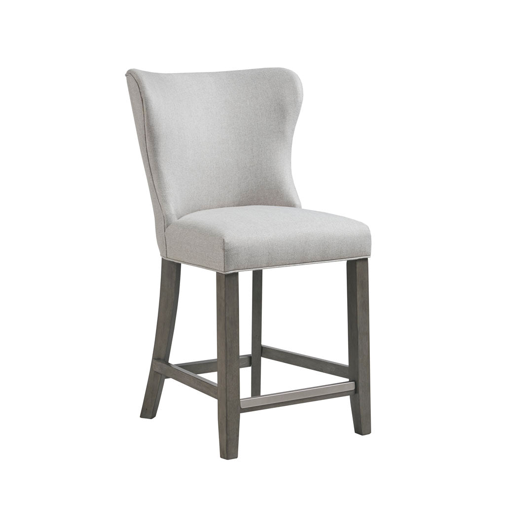 25.5" Upholstered Counter Stool Cream Polyester