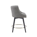 Swivel Counter Stool Grey Polyester