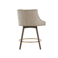 Swivel Counter Stool Beige Multi Polyester