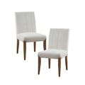 Channel Tufting Dining Chair Set Of 2 Cream Polyester