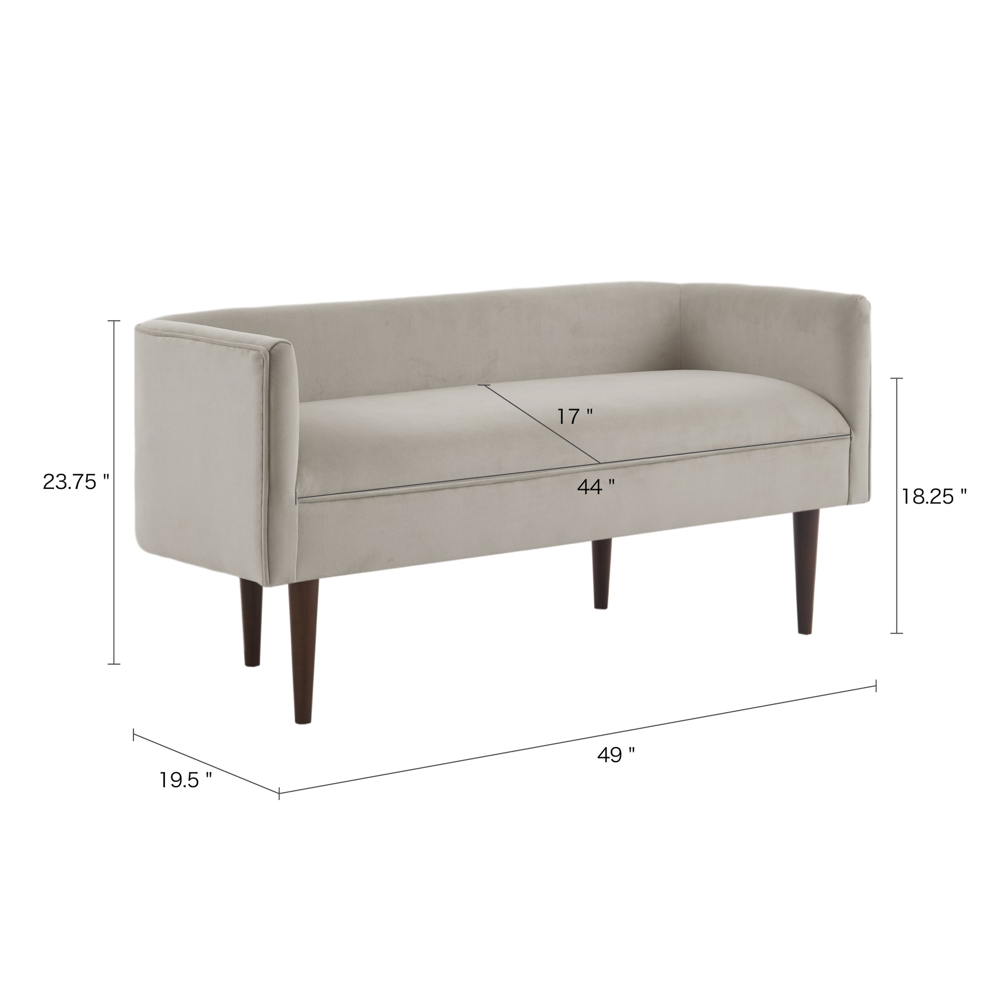 Farrah Accent Bench Cream Polyester