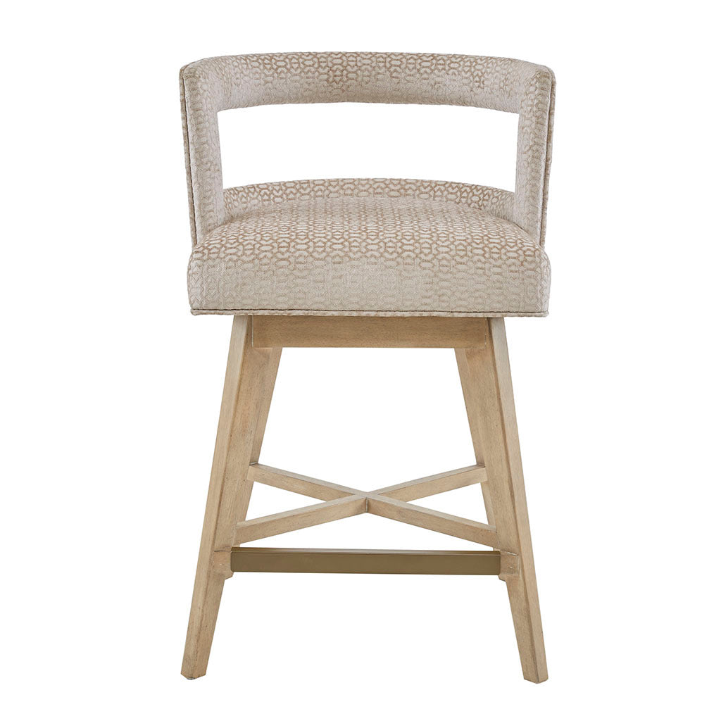 Swivel Counter Stool Cream Polyester