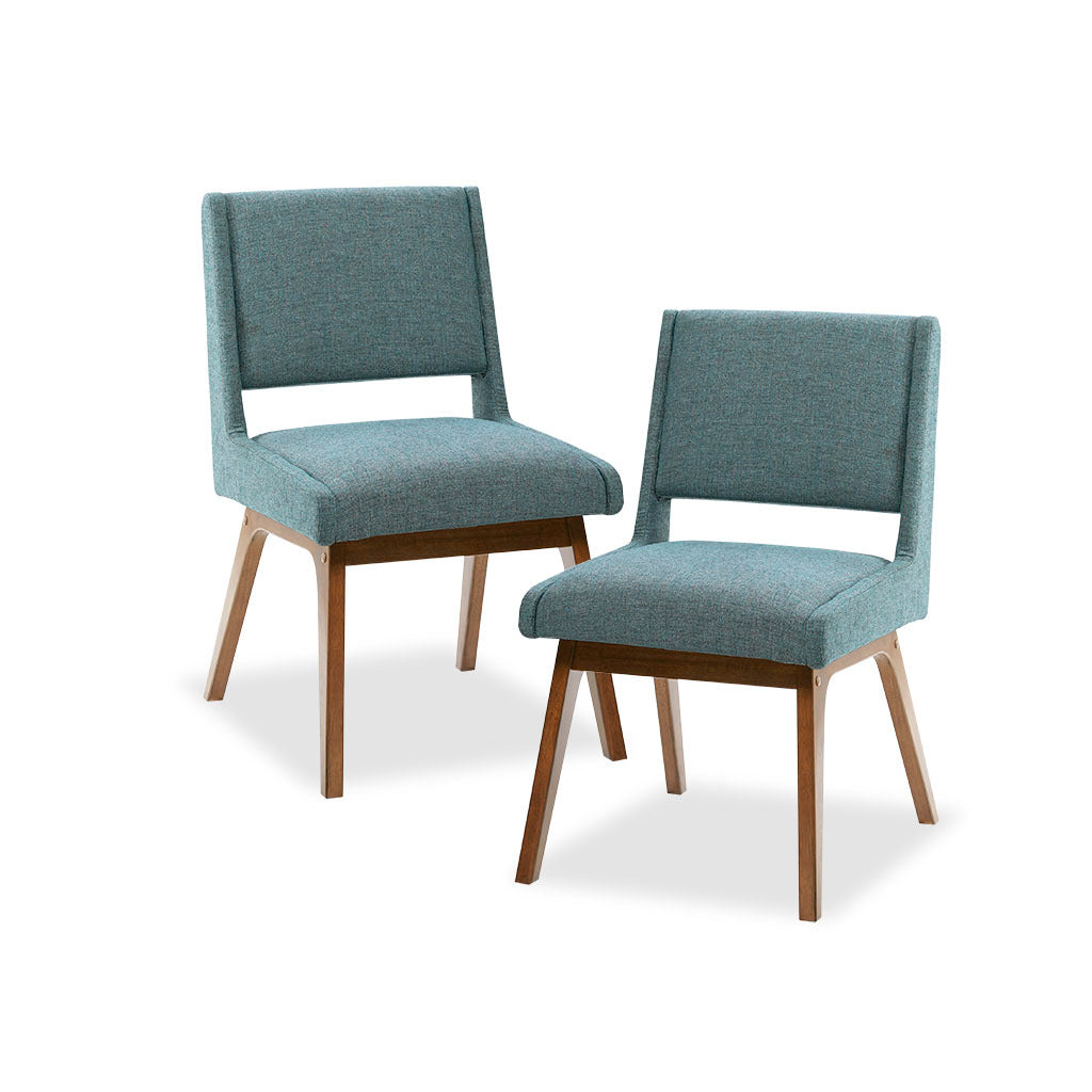 Dining Chair Set Of 2 Blue Polyester