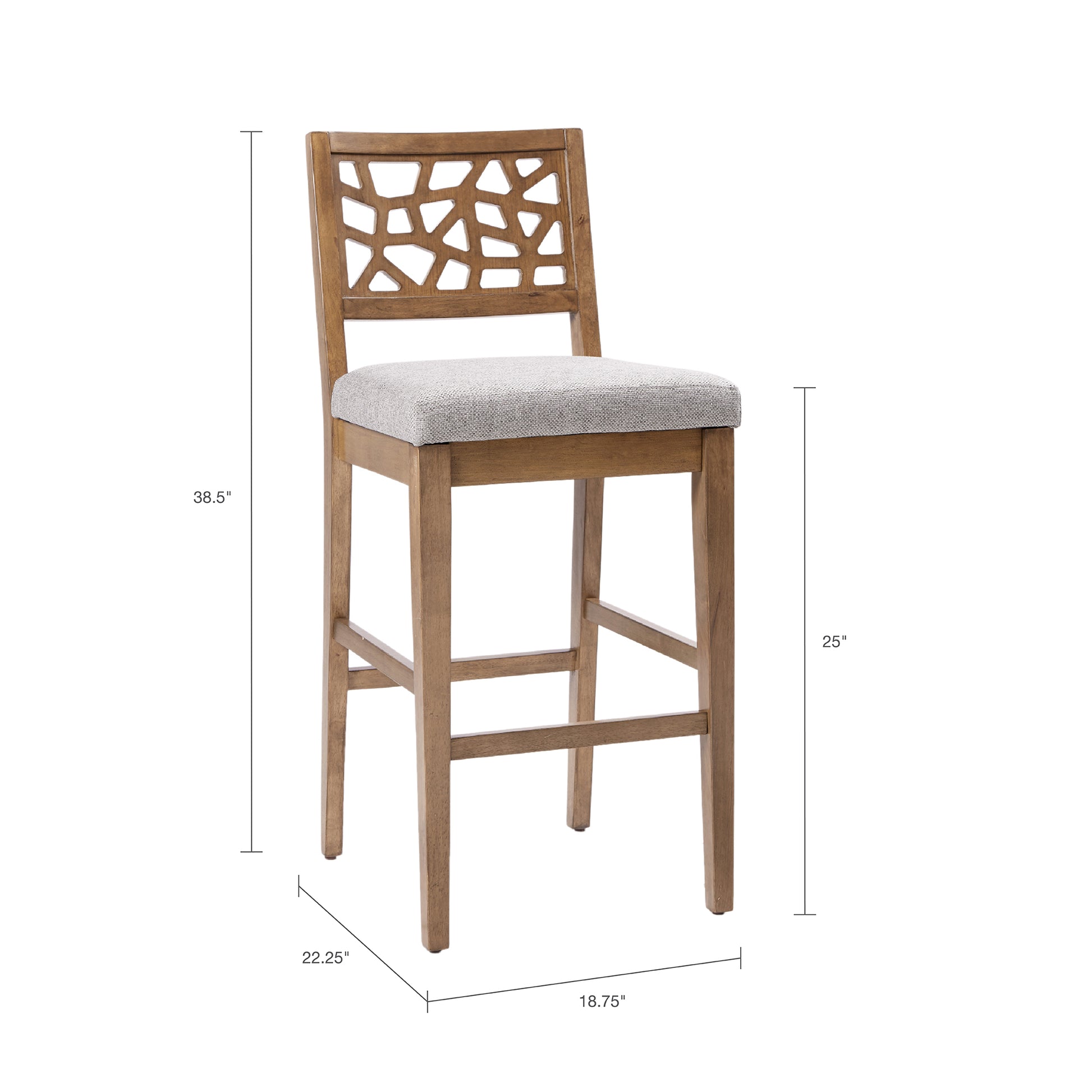 Counter Stool Light Grey Polyester