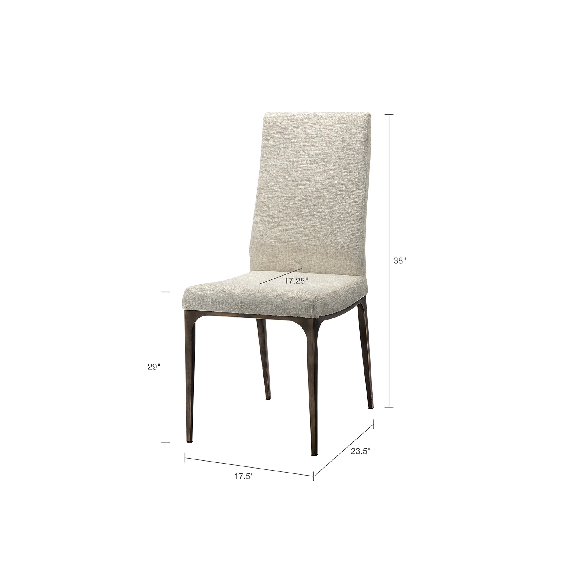 Captiva Dining Side Chair Set Of 2 Cream Polyester