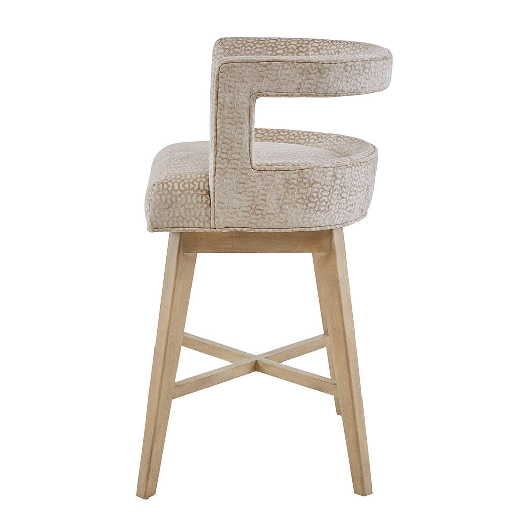 Swivel Counter Stool Cream Polyester