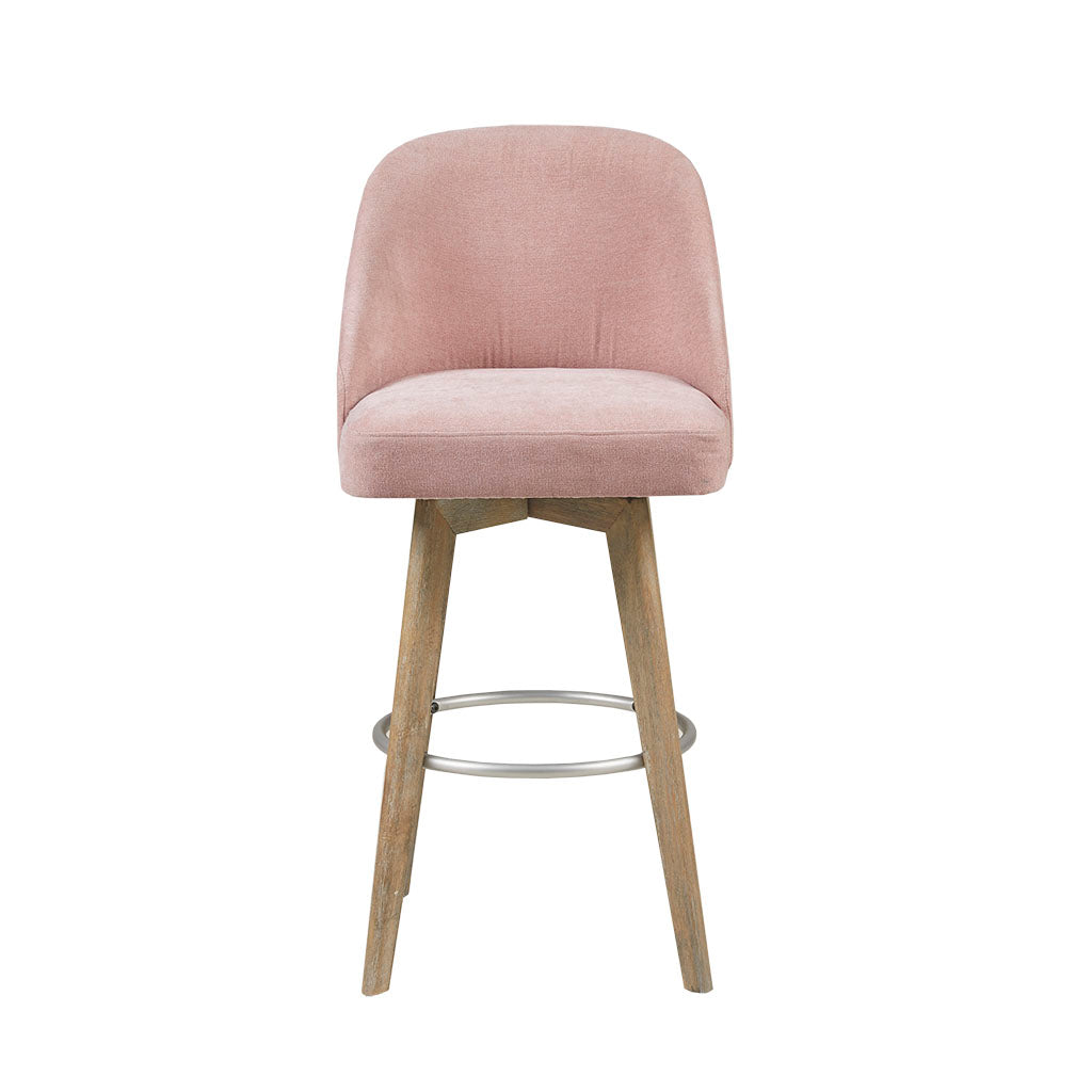 Counter Stool With Swivel Seat Pink Polyester