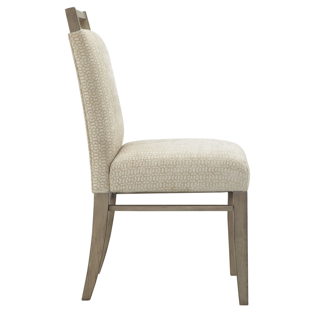 Dining Chair Set Of 2 Cream Polyester