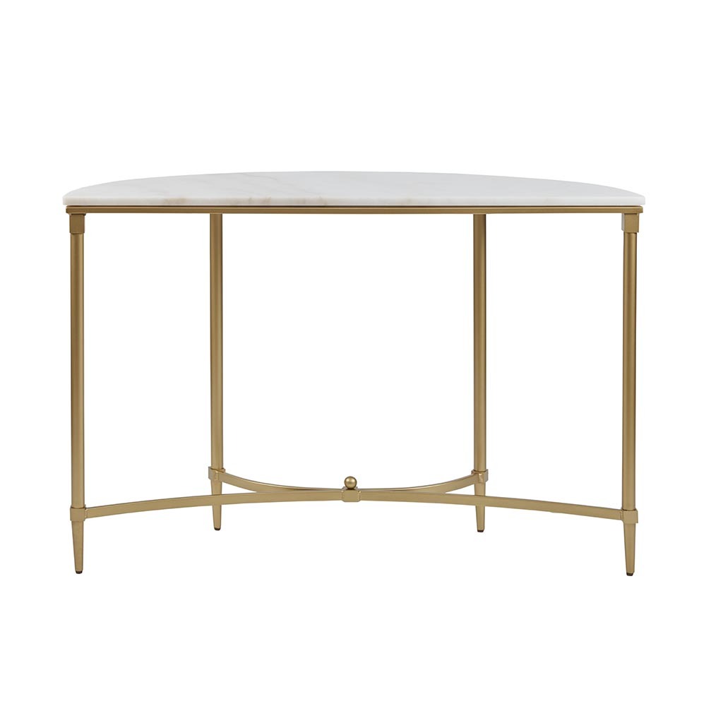 Bordeaux Console Table White Gold Wood