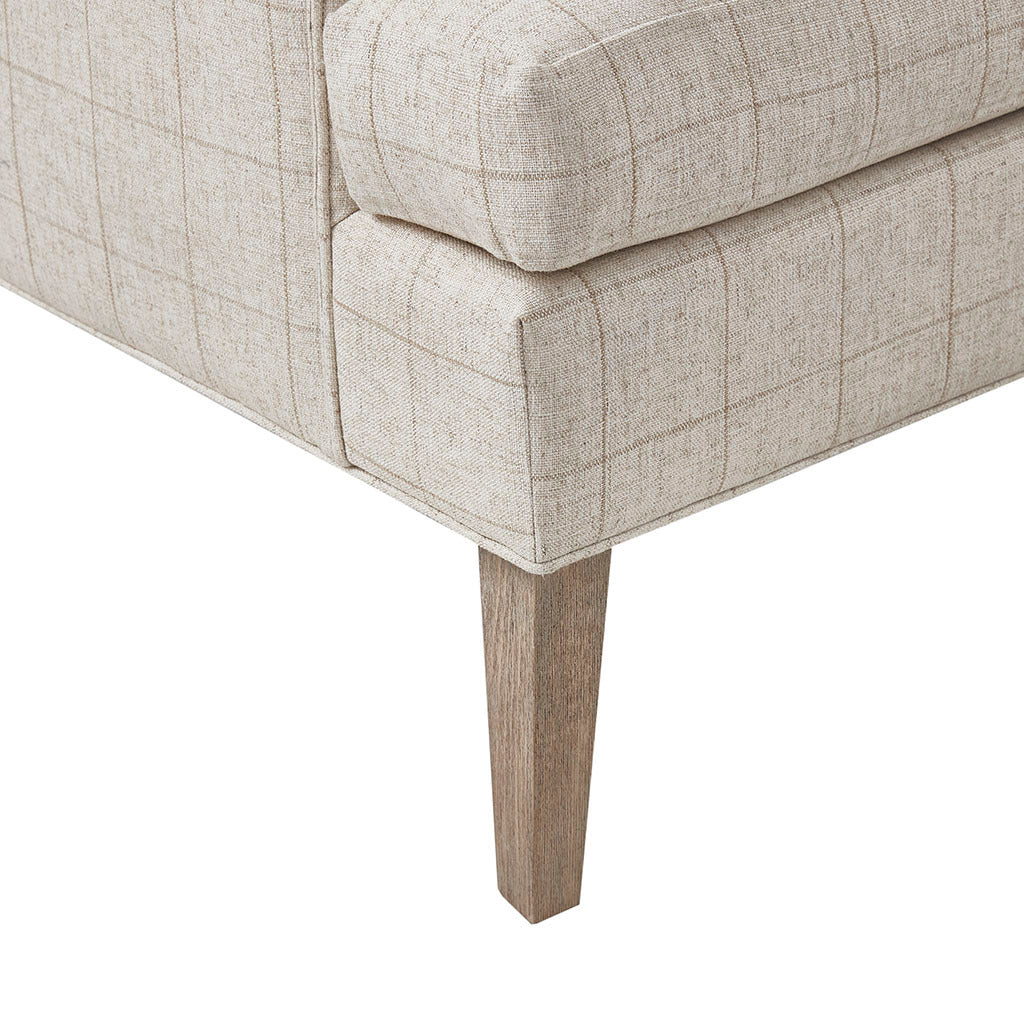 Decker Accent Chair Beige Solid Wood