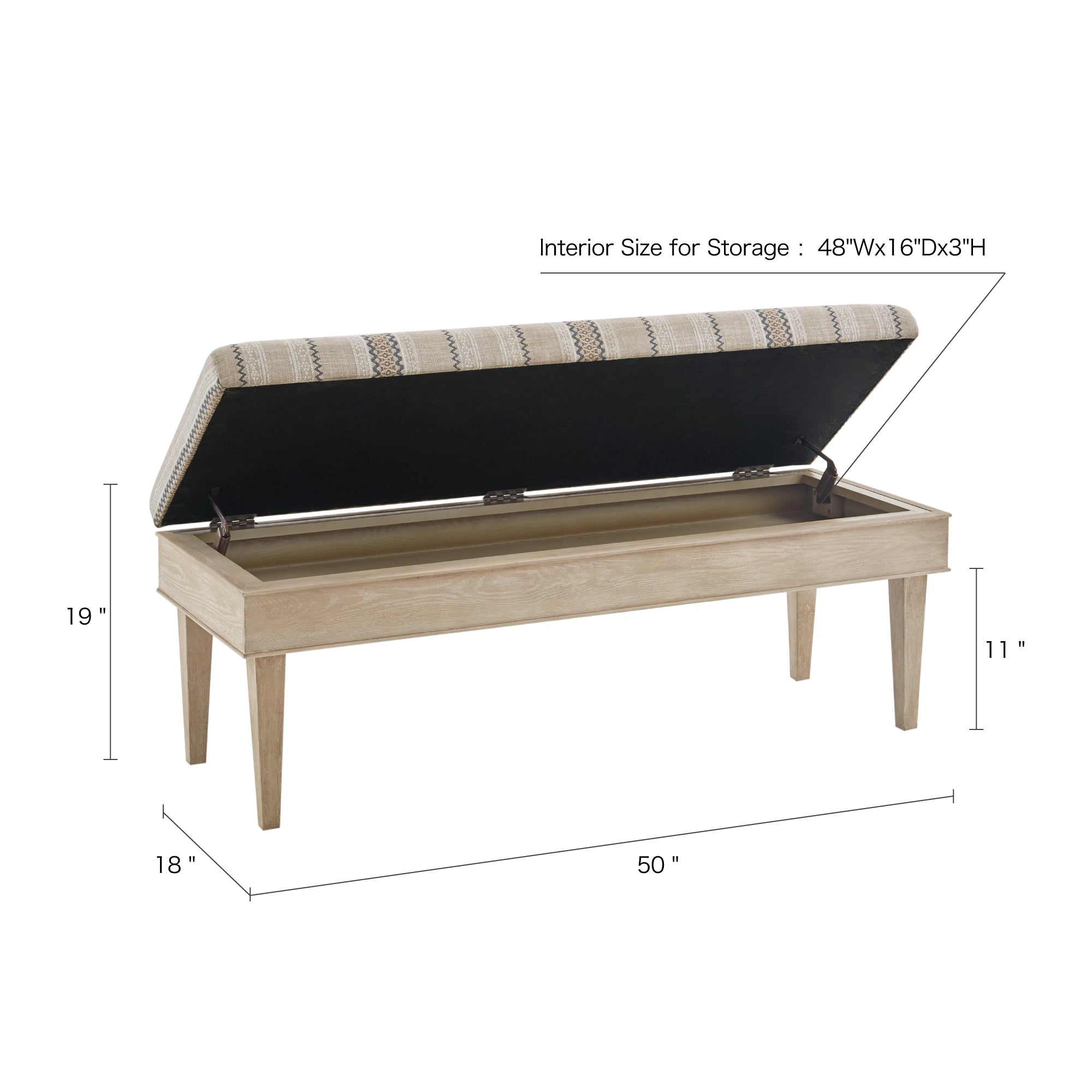 Soft Close Storage Bench beige multi-wood