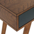 3 Drawer Writing Desk Pecan Blue Wood