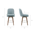 Counter Stool With Swivel Seat Blue Polyester