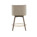 Swivel Counter Stool Beige Multi Polyester