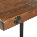 Trestle Dining Gathering Table Reclaimed Brown Gun Metal Wood