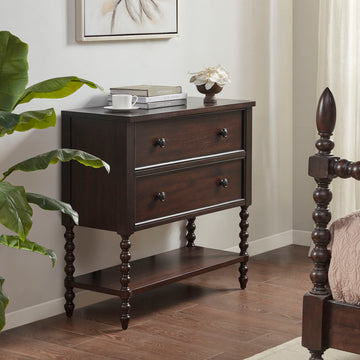 2 Drawer Accent Chest Morocco Brown Wood