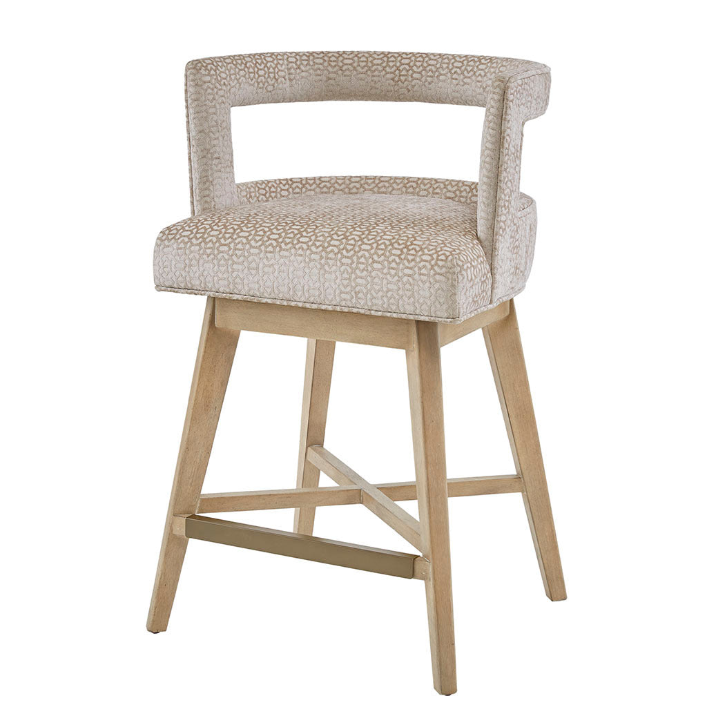 Swivel Counter Stool Cream Polyester