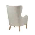 Arianna Swoop Wing Chair Beige Solid Wood