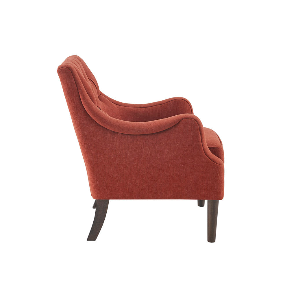 Button Tufted Accent Chair Spice Polyester