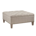 Tufted Square Cocktail Ottoman Taupe Polyester