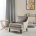 Anna Arm Accent Chair Light Grey Solid Wood